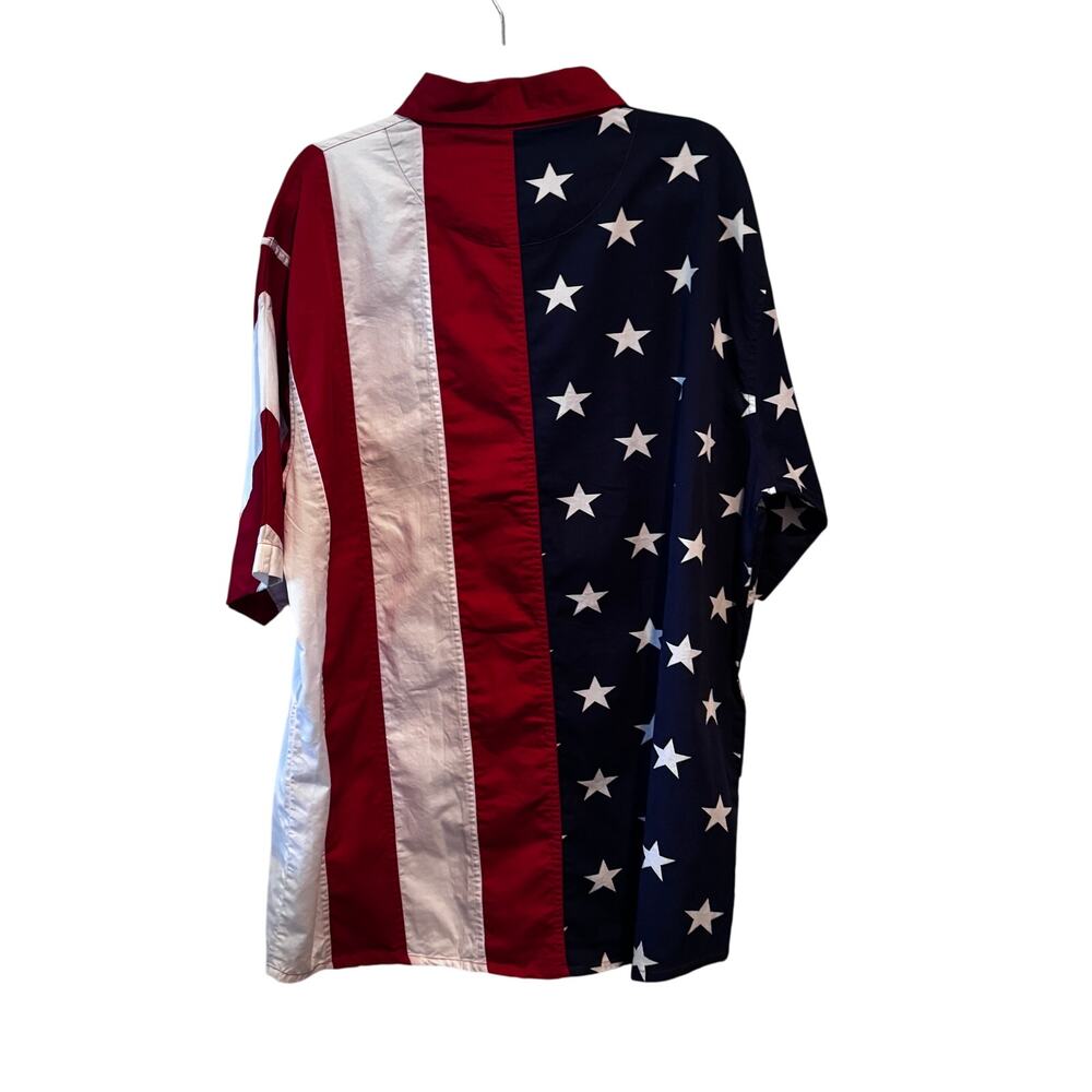 Cotton Traders USA Flag Patriotic Short Sleeve Button Down Shirt Men's Size XL - Picture 5 of 7